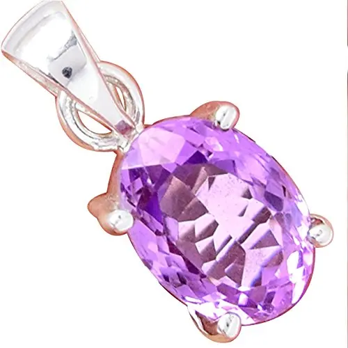 Lovegem Faceted Amethyst Pendant 925 Sterling Silver,25mm, AP2059