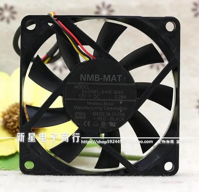 Original NMB 2806KL-04W-B49 7015 12V 7CM 3 line projector fan heatsink fan