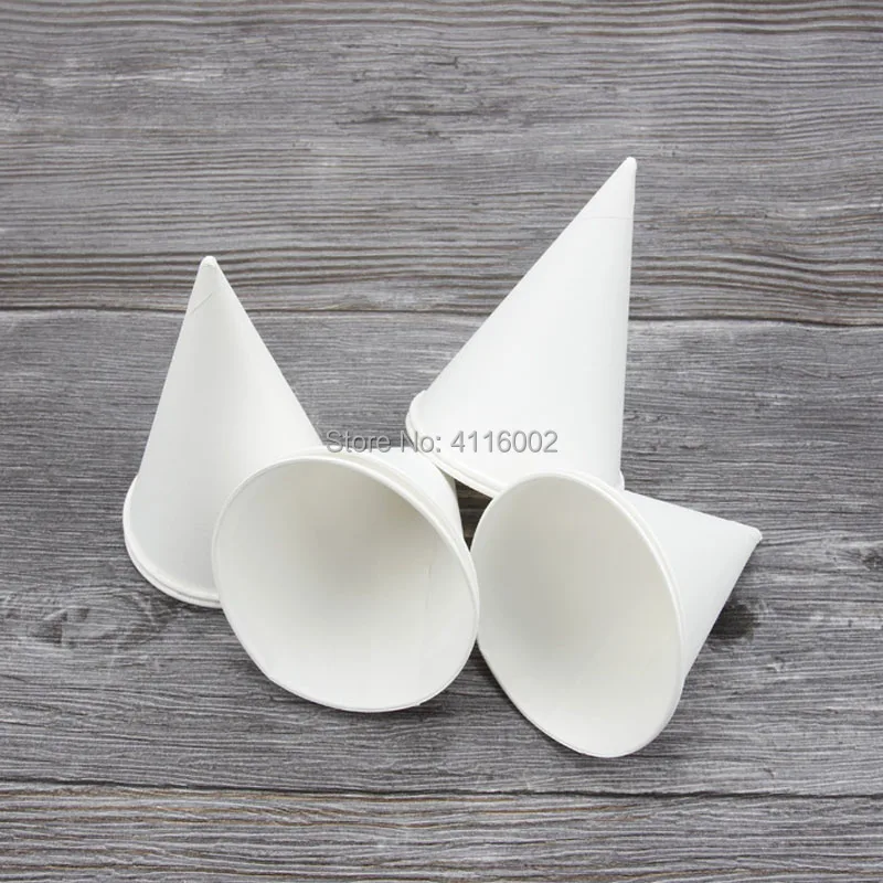 5000pcs 105ml 3.7oz Conical Paper Cup Disposable Tip Bottom Criping Blank Party Hotel Office Airport Drinkware