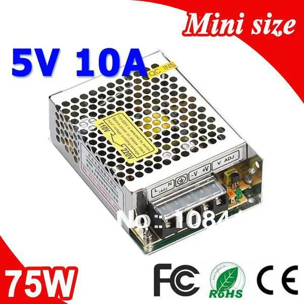 MS-75-5 75W Type LED Power Supply 5V 10A Transformer 110V 220V AC-DC output