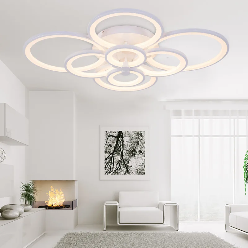 

Modern Led Ceiling Light Dimmable Ring Circles Lamp Surface Mounted Acrylic Indoor Lighting Fixture For Living Room Bedroom