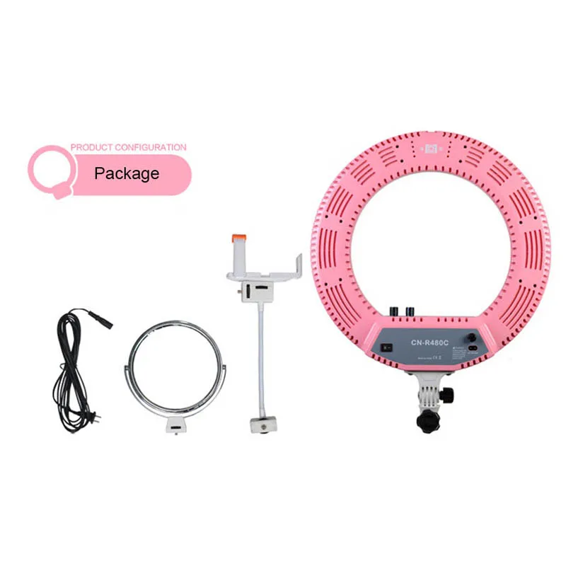 R480C Chuyên Nghiệp LED Vòng Ánh Sáng 18 "Outer 12" Bên Trong Bi-Màu Nhiếp Ảnh Video Studio Ánh Sáng Cho Thông Minh điện thoại Máy Ảnh Youtube Sống