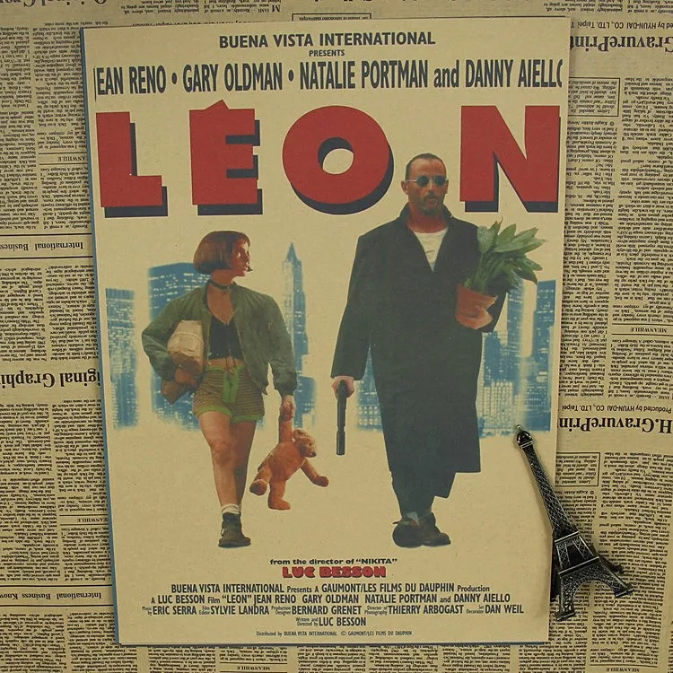 Leon part 1 movie Jean Reno Vintage Retro Matte Kraft Paper Antique Poster Wall Sticker Home Decoration