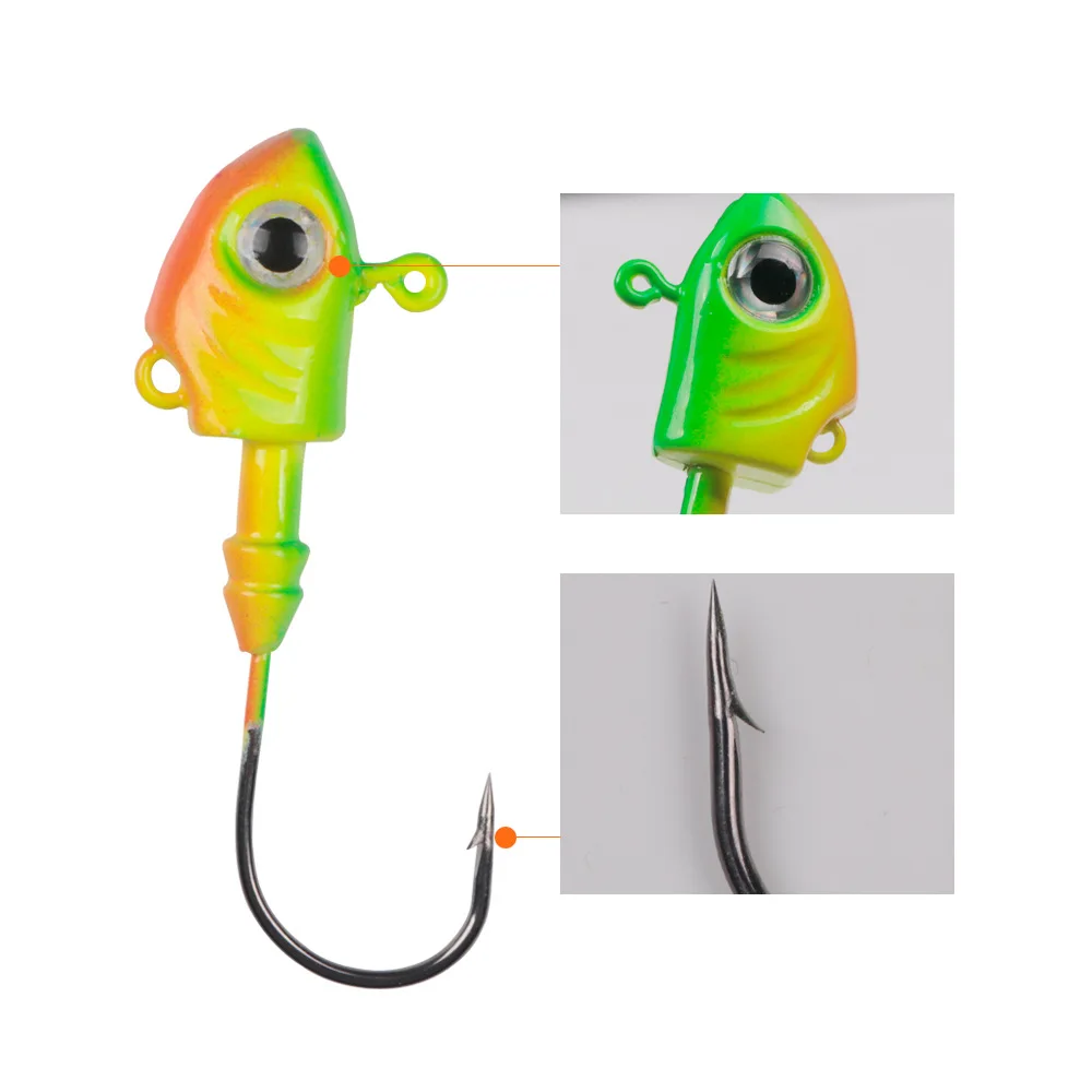 1Pcs Fishing Hooks Lures Fish head lead hook Metal Bait 10g/15g/20g/29g/40g/43g Lead Head Hook Baits Jigging Fishing Accessories