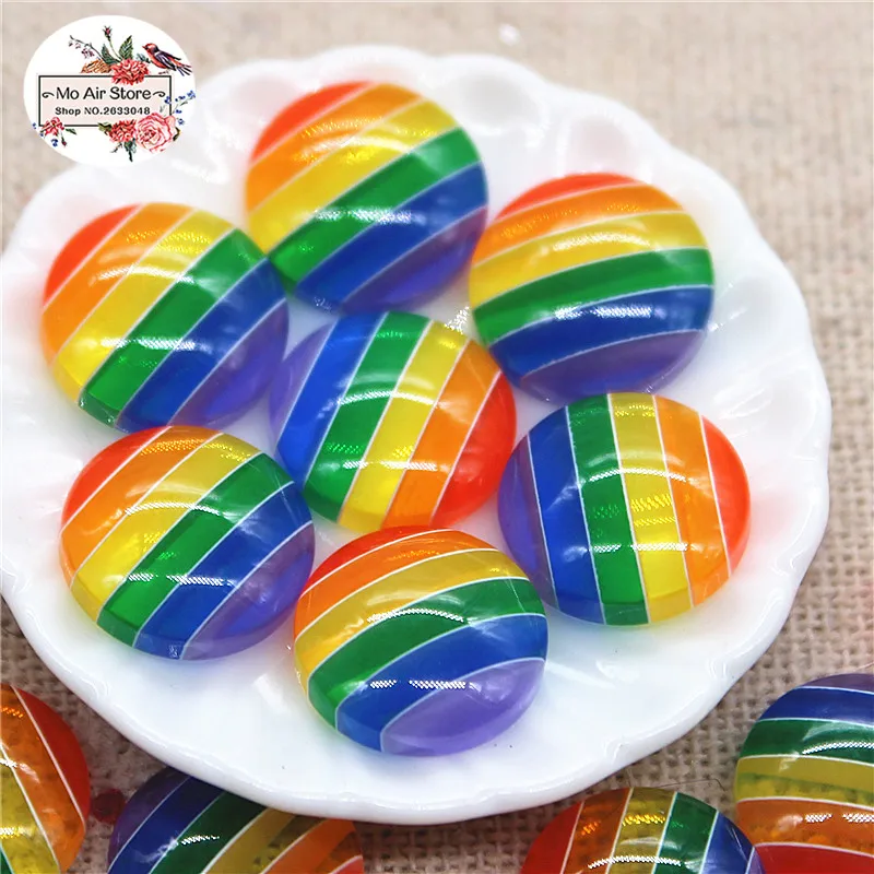 50 pz 12mm mix color stripe round Buttons bead Home Garden Crafts Cabochon Scrapbooking craft