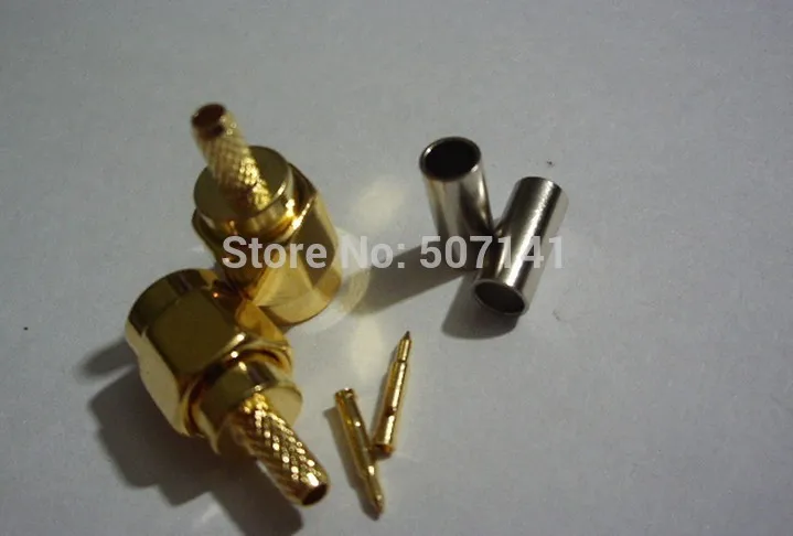 Позолоченный штекер SMA RG174 RG316 LMR100, Разъем RF, 20 шт.