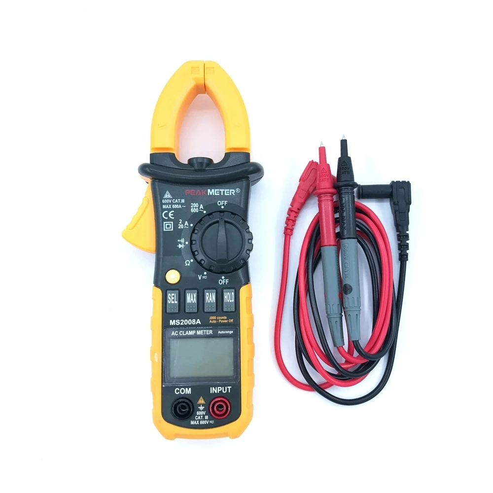 MS2008A Digital Current Voltage Clamp Meter Multimeter AC Frequency Diagnostic-tool Resistance Tester Measurement Electric China