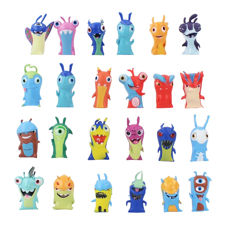 24pcs/lot 4-5cm Cotton Movie mini Slugterra PVC Action Figure Animal Doll Toys For Kids Gifts