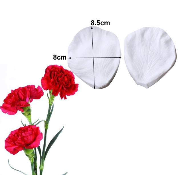 Large Carnation Veiners Silicone Molds Fondant Sugarcraft Gumpaste Clay Water Paper Cake Decorating Tools CS259