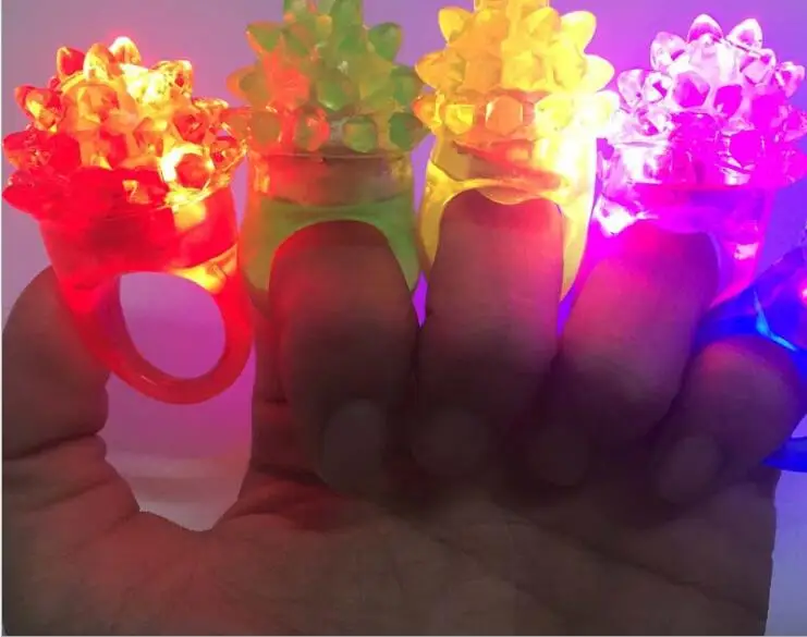 Flashing Bubble Ring Rave Party Blinking Soft Jelly Glow Hot Selling Cool Led Light Up lin2558