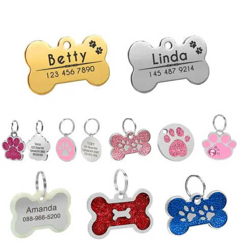 Customized Dog ID Tag Bone Paw Beirui