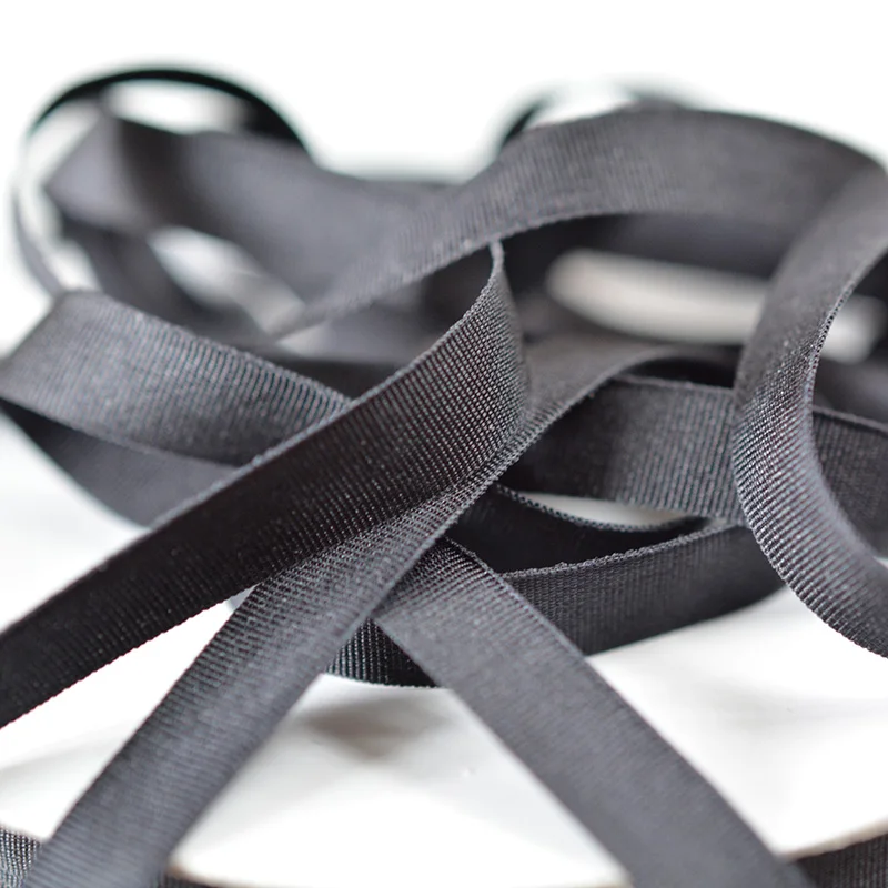 280 Black 100% Pure Silk Ribbons Thick Taffeta Double Faced for Clothes Lable Doll Miniature DIY Gift Packing 4/7/10/13/20/32mm