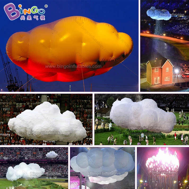 

Inflatable Cloud 2.3X1.3X1.5 Meter Balloon With LED Lights Blow Up Inflatable Hanging Cloud For Party Music Stage