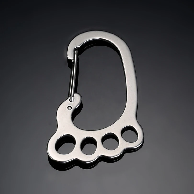 Outdoor Camping Stainless Steel Foot Shape Key Chain Creative Metal Hanging Buckle J144 image 2