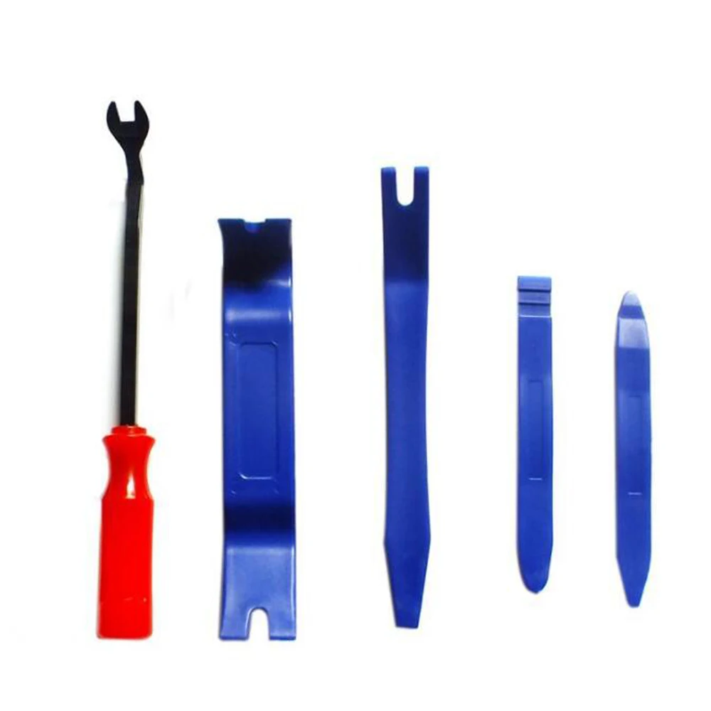 

5pcs of Car CD Audio Removal Tools Disassembly Modified Plastic Buckle Screwdriver Blue Door Panel Removal Tools seesaw kit