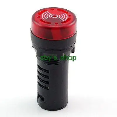 2PCS 110VAC 220VAC 380VAC สีแดงสีเหลืองสีเขียวสีเขียว LED ตัวบ่งชี้สัญญาณไฟแฟลชพร้อม Buzzer ALARM 110VAC 22 มม. DIA. AD16-22SM