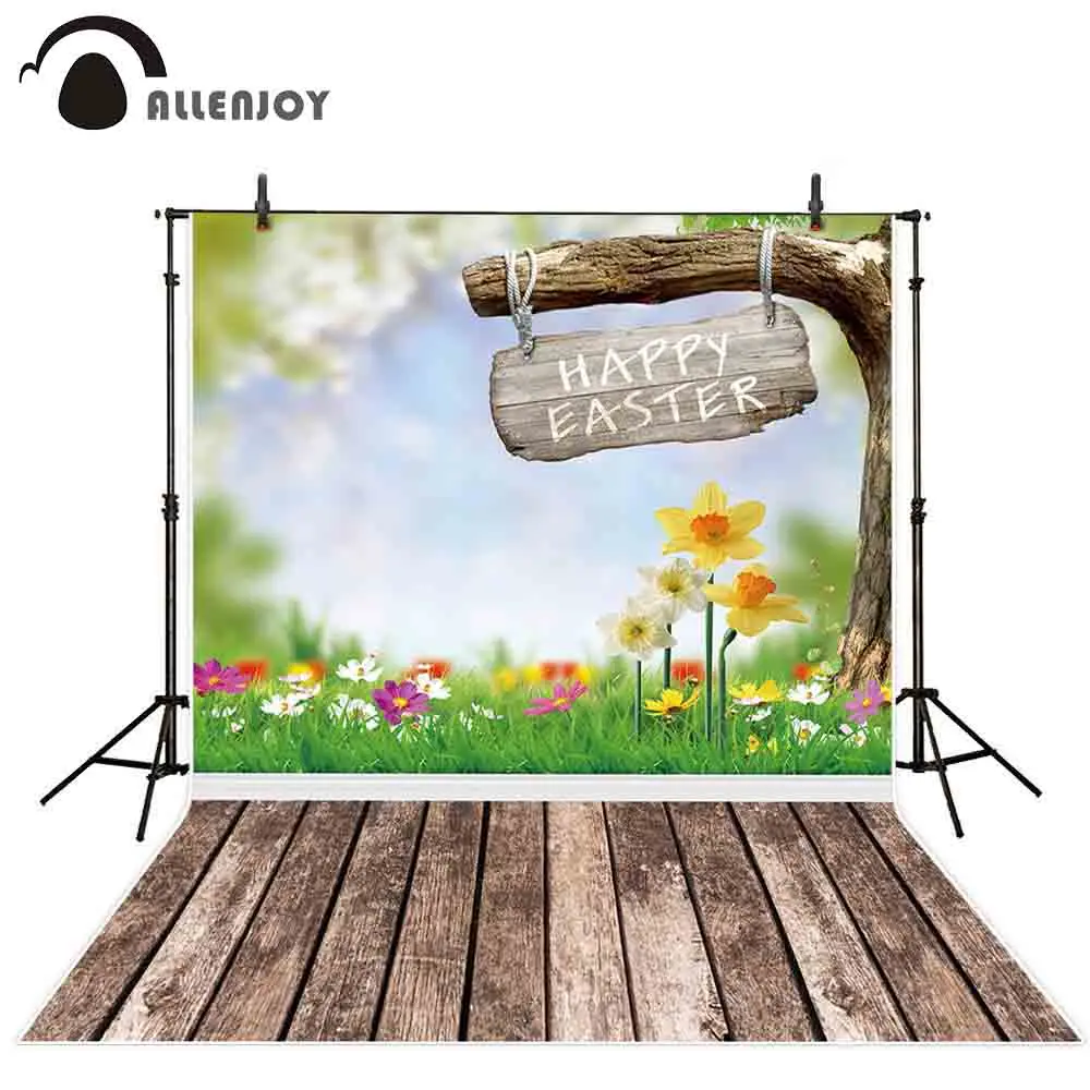 

Allenjoy Easter photography background flower wood bokeh spring sign photocall photobooth photozone photo prop shoot studio