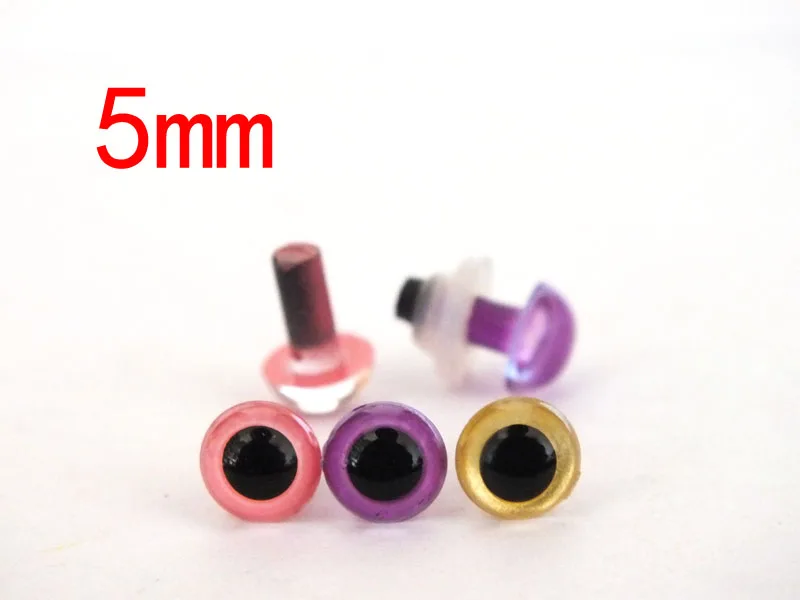 free ship!!60pcs/lot 5mm plush eyes /amigurumi eyes--pink and purple and gold