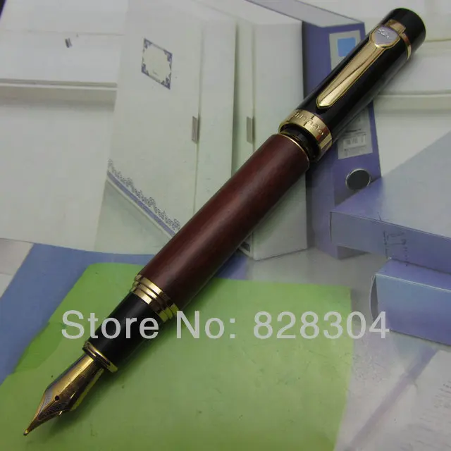 Wholesale Jin Hao heavy red wood pattern texture medium nib Fountain Pen Shipping