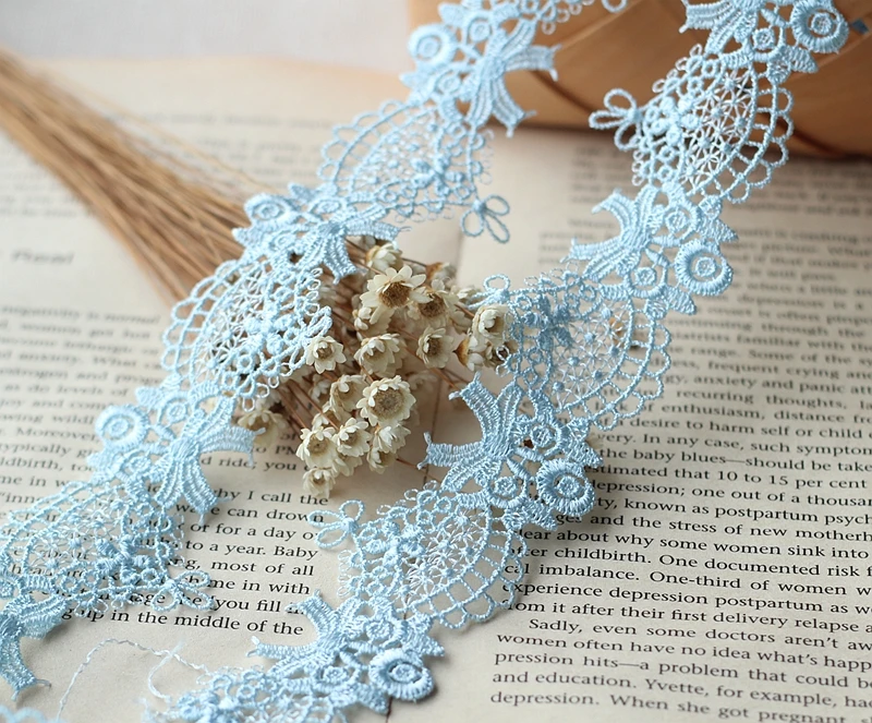 2y/lot Venise Lace Trim, Lace Fabric , Rose Appliques Lace Ribbon , Alter Couture Supplies Vintage Style