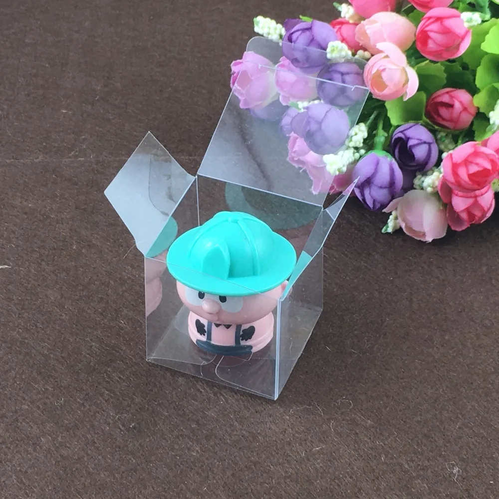 

50pcs 14*14*14cm simple Clear Wedding PVC Box Gift Craft display Box small Jewelry packing holder Transparent plastic boxes