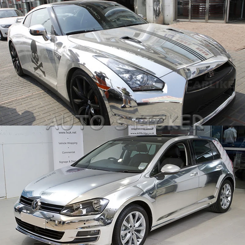 

The newest High stretchable mirror silver Chrome Mirror flexible Vinyl Wrap Sheet Roll Film Car Sticker Decal Size:1.52*20M/Roll