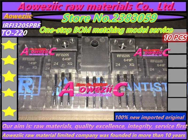 Aoweziic  100% new imported original  IRFI3205PBF IRFI3205  FI3205 TO-220F MOS FET 55V 64A