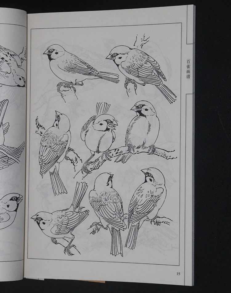 Xianmiao Baimiao-libro de arte de grulla Bird, dibujo de línea China, 94 páginas, 100