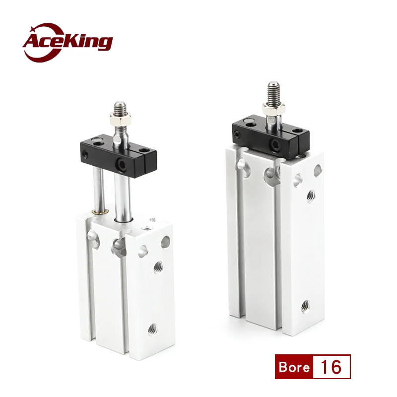 Cuk16-5-10-15/20/25/30/35/40/45smc rod free mounting cylinder CDUK without rotation Pneumatic small cylinder with guide rod