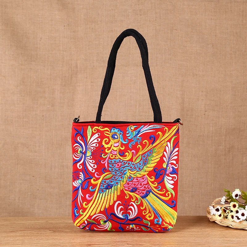 Chinese style Female bag canvas embroidery Ethnic bag Green handbag Fabric bag fashion shoulder crossbody bag tote bag