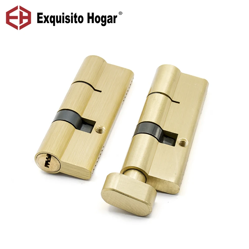 Gold Double or Single Open Cylinder Hardware Indoor  80/85/90/95/100/105/110mm Lock Door Cylinder Brass Lock  Extended 3pcs key