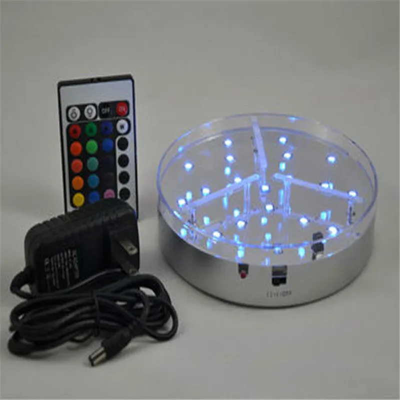 

4pcs/Lot 6inch 15CM 3AA Battery Operated Remote Multi-colors Silver Sleek LED Light Bases Party Wedding Decor Under Vase Light