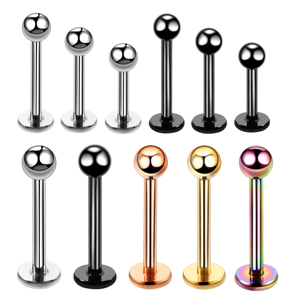 1Pc G23 Titanium Labret Lip Ring Tragus Cartilage Earring 16G Helix Ring Ear Stud Bar Rings Ear Piercing Body Jewelry