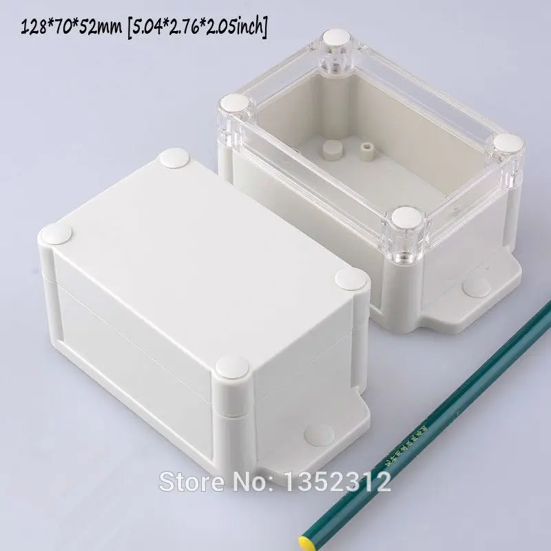 5 pcs/lot 128*70*52mm IP68 waterproof plastic box for electronic wall-mounted DIY project abs enclosure junction box control box