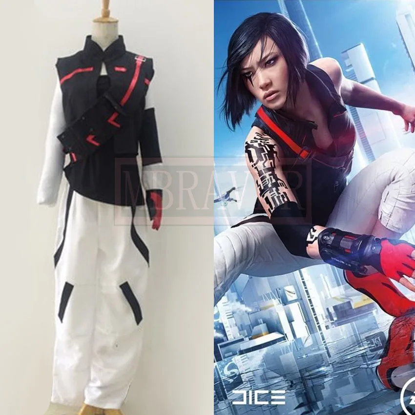 Mirror's Edge:Catalyst Faith Connors Uniforms Cosplay Costume  Uniforms Tailor made Any Size