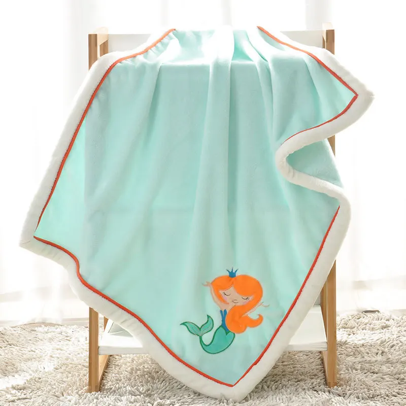 Siyubebe Baby Blanket Infant Bebe Thicken Flannel Swaddle Envelope Stroller Cartoon Blanket Newborn Baby Bedding Blankets 75*100