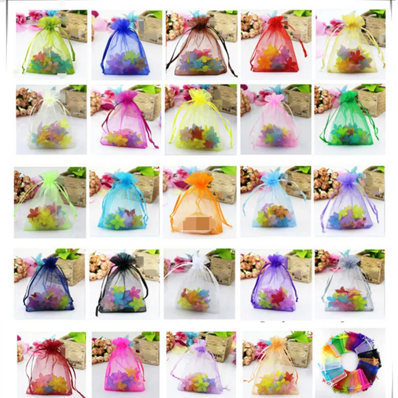 10pcs 15x20 17x23 20x30cm Wedding Organza Gift Bags Jewelery Pouches Birthday Party Decoration Kids Packaging Bag Party Supplies