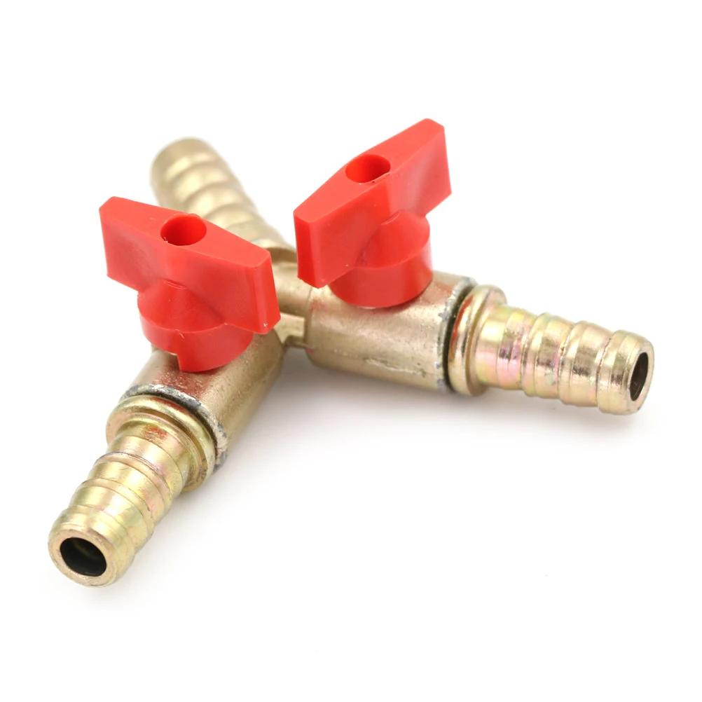 Braçadeira Fitting Mangueira Barb para Jardim Irrigação, Automotive Y 3-Way Shut Ball Valve, Óleo de Água Gás Combustível, 5 em, 16 em, 8mm