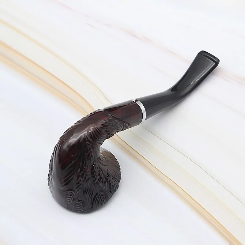 Classic Curved engraving Pipe Chimney Filter Smoking Pipes Tobacco Pipe Cigar Narguile Grinder Smoke Mouthpiece