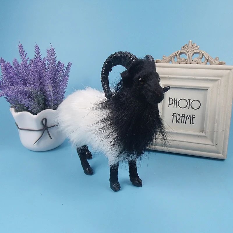 

simulation cute goat 20x19cm model polyethylene&furs goat model home decoration props ,model gift d632