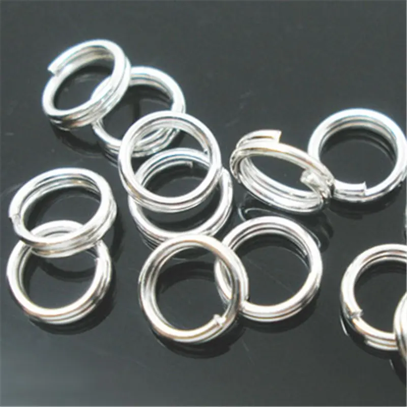 DoreenBeads 400 قطعة الفضة اللون مزدوجة الحلقات المفتوحة الانتقال خواتم 8 مللي متر ضياء. النتائج (B04161) ، ييوو