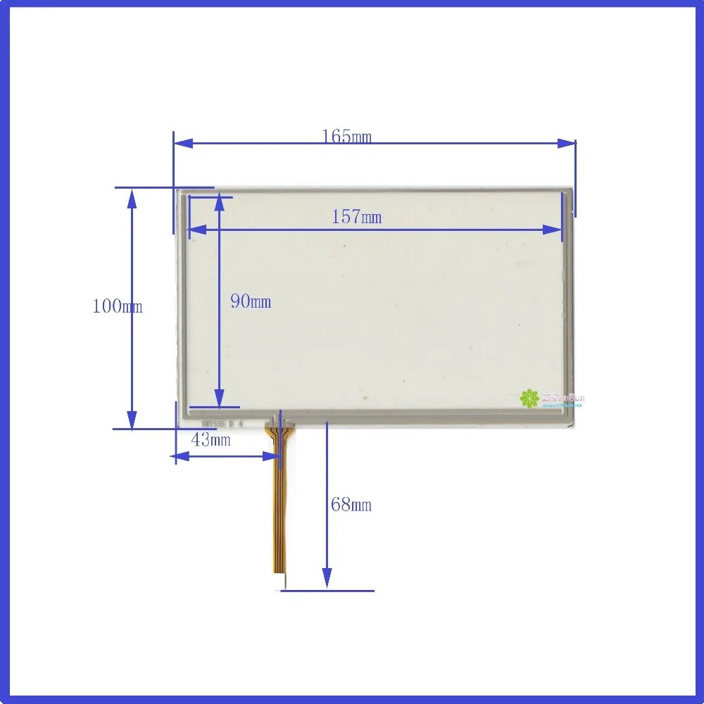 

ZhiYuSun NEW XWT555 165mm*100mm 4 Four Wire Resistive 7inch Touch Screen Car dvd Free shipping 165*100 this is compatible