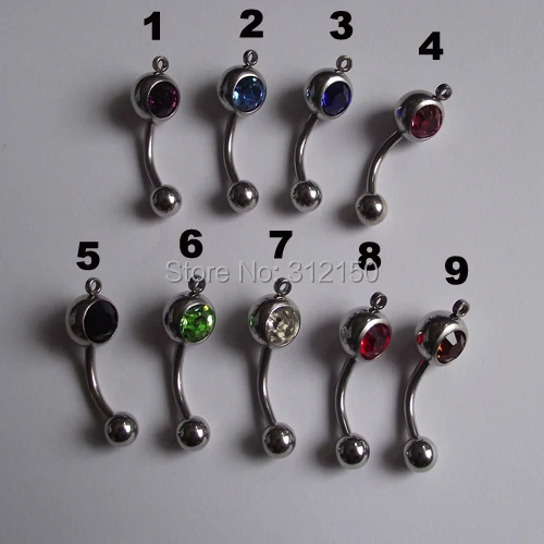 100pcs/lot vertical Hoop Add Your Own Charm Belly Ring mixed color body jewelry.Navel ring.Belly Button Rings