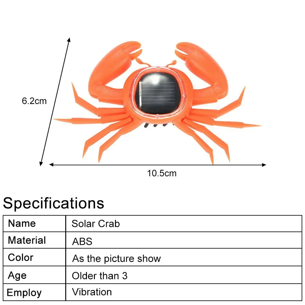 Eboyu bonito caranguejo solar alimentado caranguejo brinquedo educacional das crianças