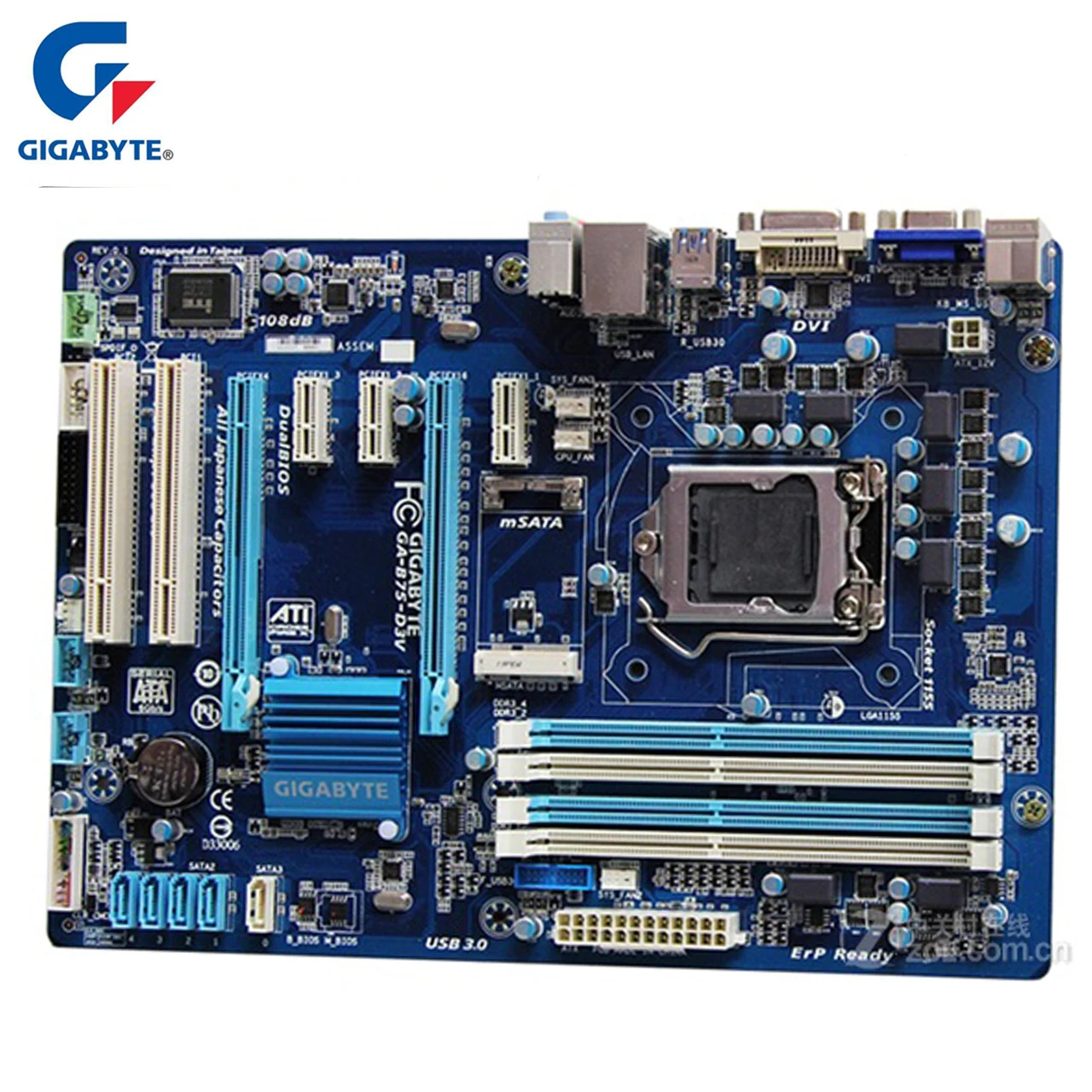 

Gigabyte GA-B75-D3V 100% Original Motherboard LGA 1155 DDR3 32G B75 B75-D3V Desktop Mainboard SATA II SATA III Systemboard Used