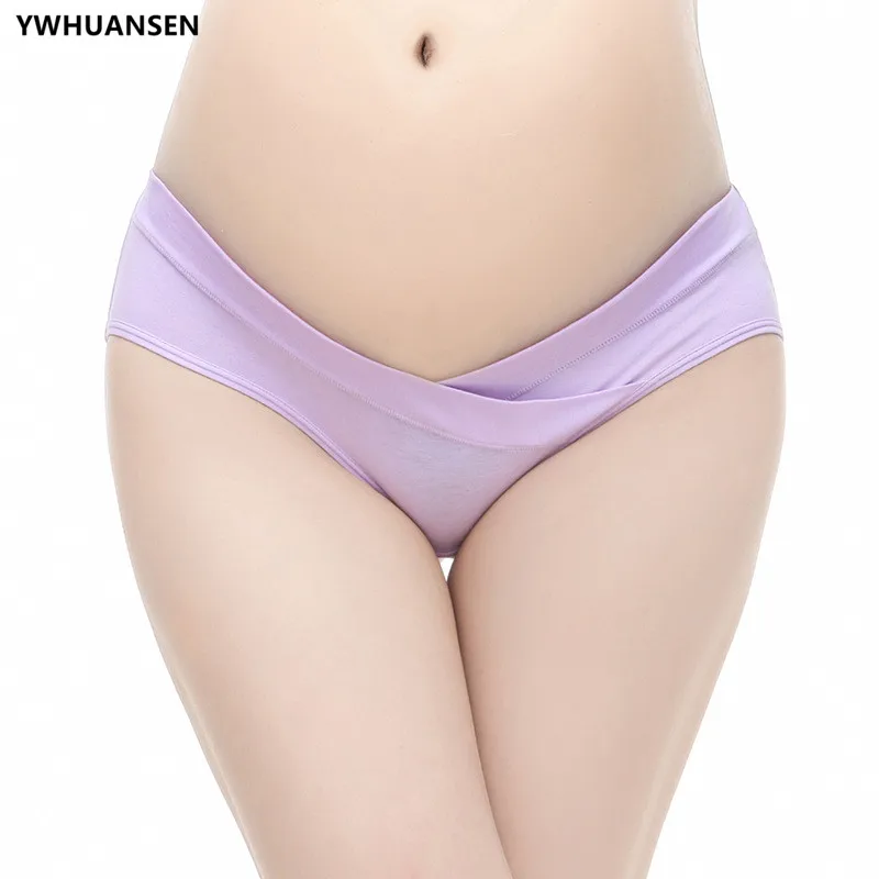 YWHUANSEN Cotton Maternity Pregnant Underwear Postpartum Mother Under Bump Panties V-Shaped Soft Belly Support Panty Breathable