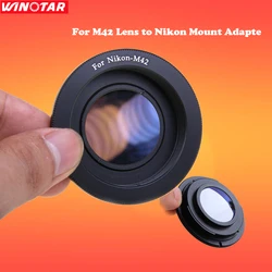 Andoer Lens Adapter Ring for M42 Lens to Nikon AI Mount Adapter with Infinity Focus Glass for Nikon SLR DSLR Camera