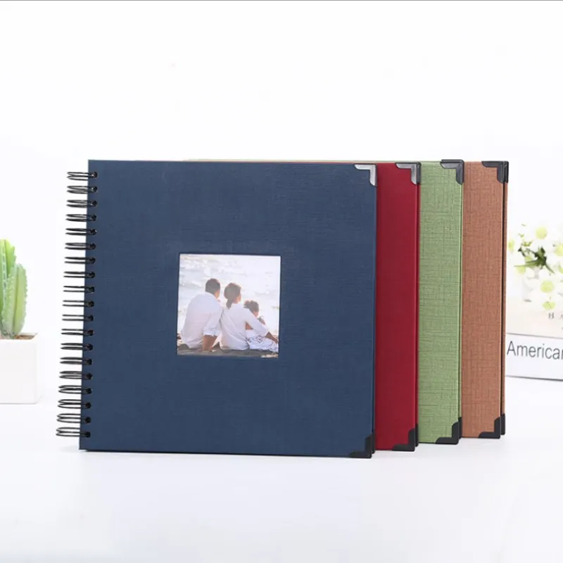 12 Inch Photo Album Paper Texture Window Manual DIY Album Corner Coil Binding Scrapbooking Wedding Photo Album