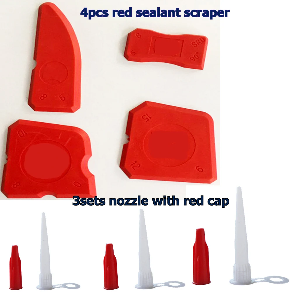 with silicone nozzle and red cap silicone finishing tool kit Silicone Spatulas Sealant Scraper Sealant Wiper