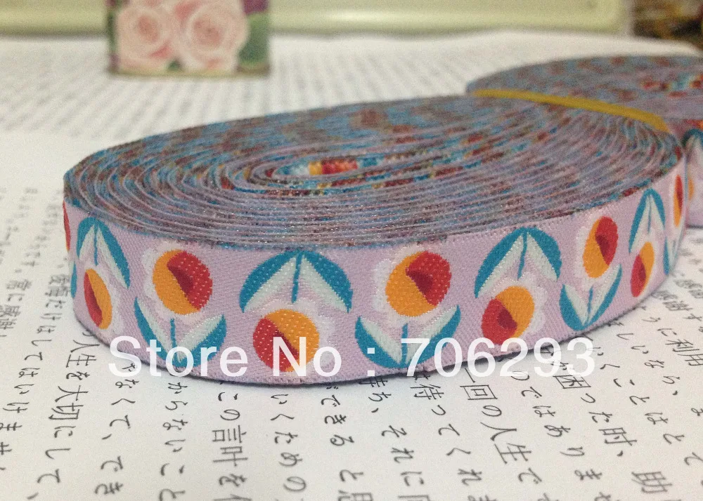 ZERZEEMOOY wholesale 5/8'' (16mmx10yards) 100% Polyester Woven Jacquard Ribbon  flower ribbon